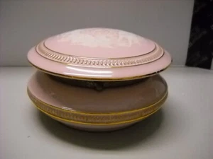 Italian Fiorentine Cupid's Garden Vanity Powder Clamshell Jar Pink God & Goddess - Picture 1 of 16