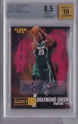 Draymond Green 2012-13 Fleer Retro Lucky 13 #8 Autógrafo RC BGS 8.5/10 Automático Foto 1 de 2