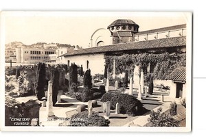 San Francisco California CA RPPC Photo 1925-42 Mission Dolores Cemetery Garden