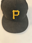 Pittsburgh Pirates With Side Patch MLB New Era 59FIFTY Fitted Hat~Black P Emblem