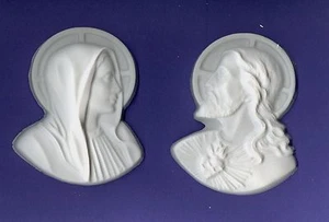 Jesus & Mary plaster of paris painting project. Set of 2! - Picture 1 of 4