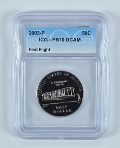2003-P First Flight Commemorative Half Dollar PR70 DCAM ICG - Picture 1 of 5