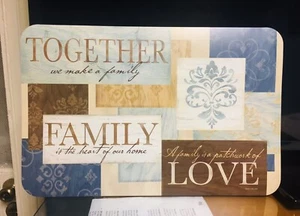 Easy Clean Placemats 17x11.25 Family Love Sentiments Modern. Lot of 4. A+Seller - Picture 1 of 3