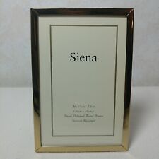 NEW Siena Metallic 4-Inch x 6-Inch Narrow Gold Plain Border Picture Photo Frame