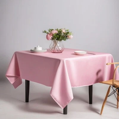 Square Polyester Tablecloth 52x52'' Wedding Banquet Polyester Table Cover 1-36pc - Image 1 of 4