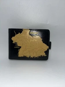 Vintage Souvenir Map Of Germany Brown Leather Wallet Scarce   C5  - Picture 1 of 5