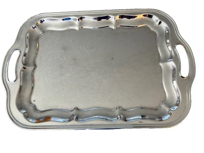 Chrome Plated Serving Tray by Irvinware - Made in USA 18x12 - Image 1 of 4