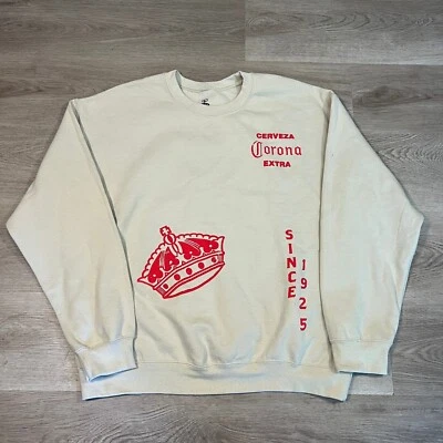 Suéter Cerveza Corona Extra Cerveza Para Hombre Talla L Color Crema Ropa de Calle Foto 1 de 4