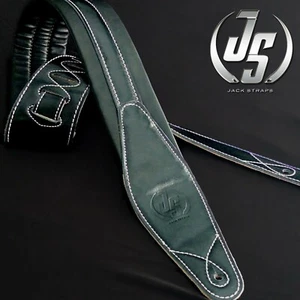 Jack Straps Leather and Neoprene Guitar/Bass Strap Black - Picture 1 of 4