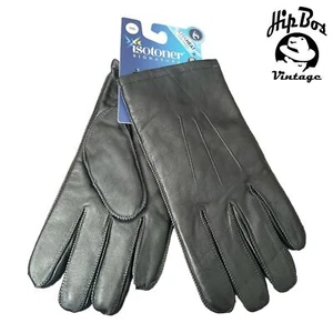 Isotoner Mens Insulated Leather Touchscreen Driving Gloves Black Size XL - Picture 1 of 4