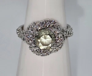 Bomb Party Retro Ring Size 9 RBP2465 - Lab Created Grey Spinel and White Topaz - Picture 1 of 6