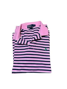 Vintage Polo Ralph Lauren Poloshirt Herren Rosa Navy Gestreift Kurzarm Golf - Bild 1 von 7