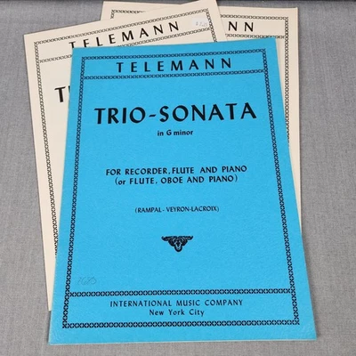 Telemann Trío Sonata en sol Partituras Menores Flauta Oboe Piano 2680 Foto 1 de 4