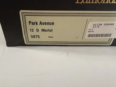 New (NIB) Allen Edmonds Leather "PARK AVENUE" DERBY Cap-Toe Oxfords 12 D Merlot  - Image 1 of 4