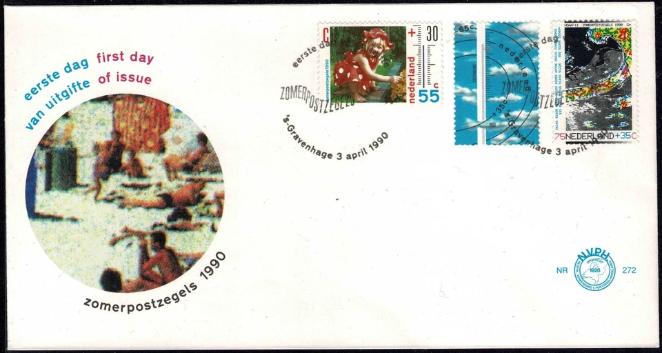 Netherlands 1990 Summer Stamps - Weather FDC - Set Of Three Stamps - Mint - Image 1 of 1