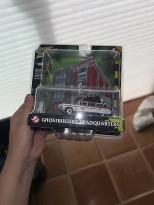 Johnny Lightning Ghostbusters Headquarters Ecto-1A 1959 Cadillac w Diorama New - Image 1 of 4