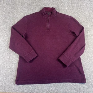 Chaps sweater Mens M Medium Burgundy Quarter Zip Outdoors Pullover Jumper - Picture 1 of 10