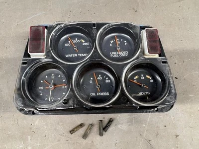 1975-1982 Chevy Corvette C3 Center Console Instrument Gauge Cluster Fuel Clock - Image 1 of 4