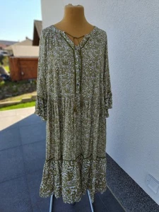 Gina Benotti--leichtes Bohokleid --Viskose--kaki/ creme--Gr. XXl 52/54 - Bild 1 von 13