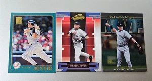 Derek Jeter 3 Card Lot 1998 Bowman / 2001 Topps / 2005 Playoff Absolute - Picture 1 of 6