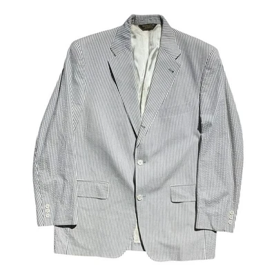 De colección J. Prensa Hombre’s Seersucker Blazer Chaqueta a Rayas Hombre’s Talla 44R Foto 1 de 4