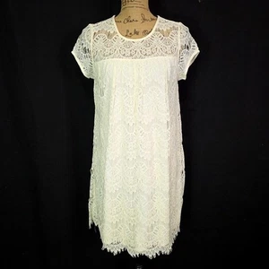 Vestido Rebellion Again para mujer M blanco de encaje cambio por encima de la rodilla manga corta festival - Imagen 1 de 4