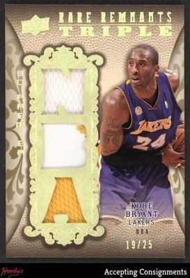 2008-09 Upper Deck Premier Rare Remnant Kobe Bryant TRIPLE GAME-USED PATCH 19/25 - Image 1 of 2