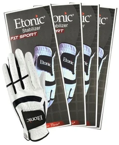 New Etonic Golf Mens MLH Stabilizer F1T Sport White/Black Glove (4 Pack) - Picture 1 of 5