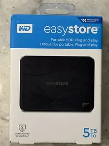 5TB Western Digital WD EasyStore EXTERNAL portable HDD Hard Drive WDBAJP0050BBK - Picture 1 of 4