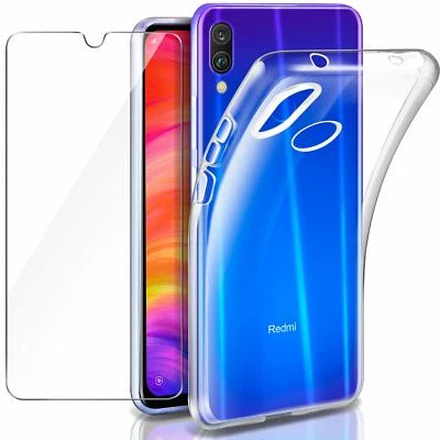 COVER CUSTODIA + PELLICOLA VETRO TEMPERATO PER XIAOMI REDMI NOTE 7 TRASPARENTE  - Immagine 1 di 4