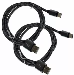2X Cable De Datos USB-C Tipo C Cable De Aluminio Cargador Para BlackBerry DTEK60 - Imagen 1 de 5