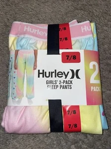 NWT Girl's Hurley 2 Pack Blue Pink Tie Dye Sleep Lounge Pants Size Small 7 - 8 - Picture 1 of 7