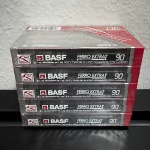 BASF Ferro Extra I 90 Minute Audio Cassette Tapes 5 Pack NEW/ SEALED - Picture 1 of 6