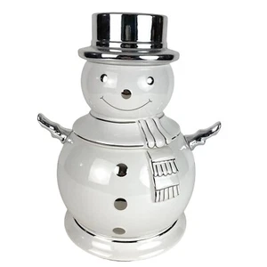 Slatkin & Co Ceramic Snowman Cookie Jar 2008 Bath & Body Works 12" Signed - Picture 1 of 6
