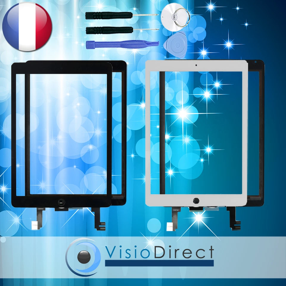 Ecran VITRE TACTILE POUR iPad Air 2 blanc ou noir + outils