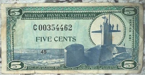 Replacement MPC 5 Cents Note Series 681 F Low Serial #C00354462 - Picture 1 of 4
