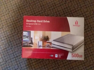 Iomega 500GB Desktop Hard Drive External Hi-Speed USB 2.0 PC/Mac 7200 RPM-New - Picture 1 of 2