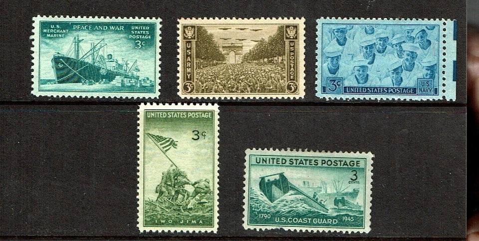 1944-6 U.S. Commemorative WWII Military  IWO JIMA  SET OF  5 Sc#929-  M/NH/OG * - Image 1 of 1