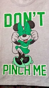 Disney Minnie Mouse Don't Pinch Me M Ladies French Cut T Shirt New ST Paddy's - Imagen 1 de 4