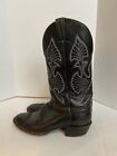 Vintage Hondo Boots Black Western Cowboy Mens Leather Pull Up Shoes Sz 10.5 D