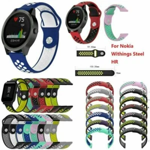 Correa de reloj de silicona correa deportiva para Nokia Withing acero HR reloj inteligente IP - Imagen 1 de 26