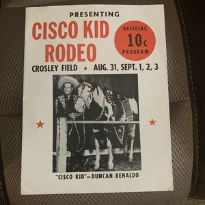 Rare Cisco Kid Rodeo Program Held at Crosley Field Duncan Renaldo - Picture 1 of 4