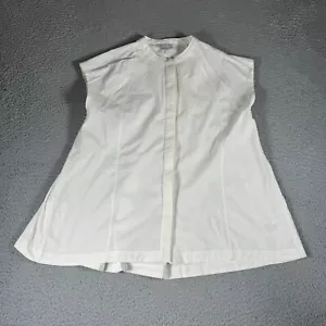 Athleta Shirt Womens XS White Button Up Sleeveless Tank Top Classic Casual - Picture 1 of 7