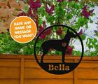 Manchester Terrier hängendes Metallschild mit Kette (Herz optional) Baumnamensschild