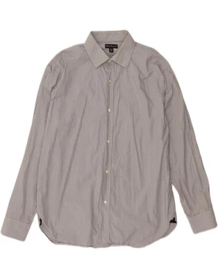 FRENCH CONNECTION Mens Shirt Large Grey Striped Cotton DW13 - Image 1 of 3