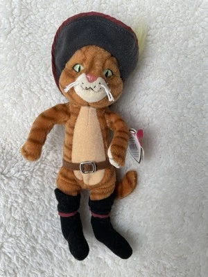 Ty Beanie Baby Peluche Gato con Botas, gato de la película Shrek Foto 1 de 4