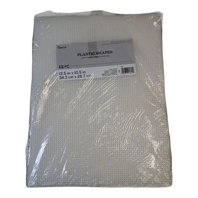 Darice Plastic Canvas Sheets 7 Mesh Count Clear  10.5" X 13.5" 12 Pack - Image 1 of 2