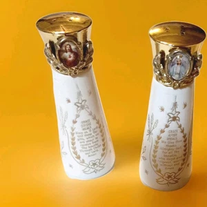 Vtg Jesus & Mary "Grace Before & After Meals" Salt & Pepper Shakers See Photos - Picture 1 of 9