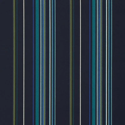 SUNBRELLA 58001 STANTON LAGOON BLUE STRIPE OUTDOOR FURNITURE FABRIC BY YARD 54"W - Image 1 of 4