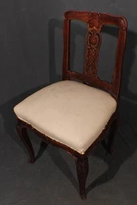 Silla, barroca, silla tapizada Chippendale en 1750, nogal, restaurada * 2481 - Imagen 1 de 7